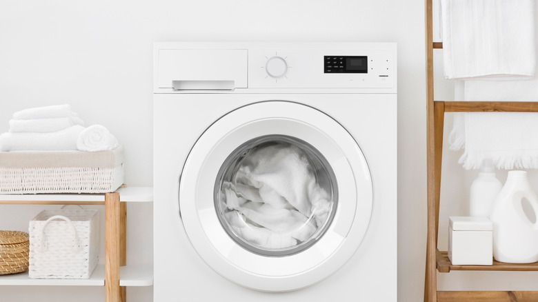 White clothes in washer