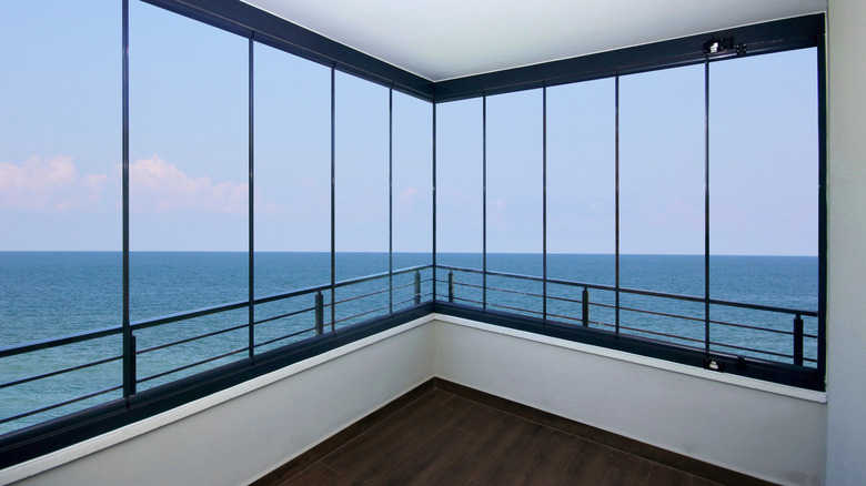 large windows with sea view