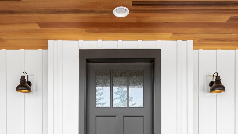 Wooden porch ceiling