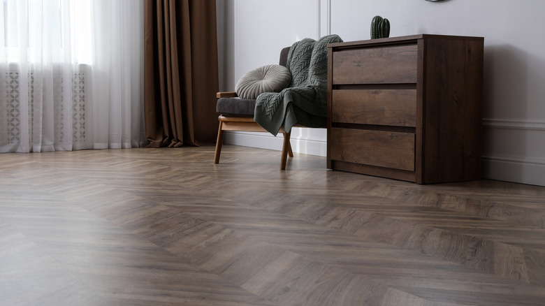 Brown hardwood flooring