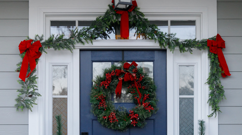 wreath hung with hanger