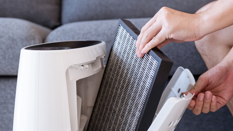 replacing air purifier filter