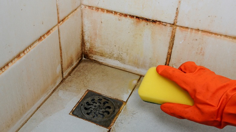 dirty bathroom grout