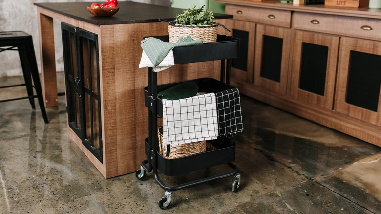 black storage cart