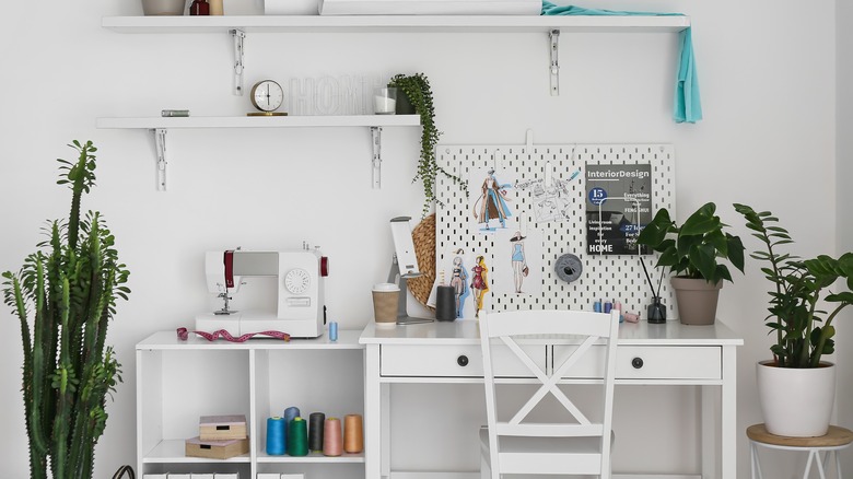 white pegboard featuring décor ideas