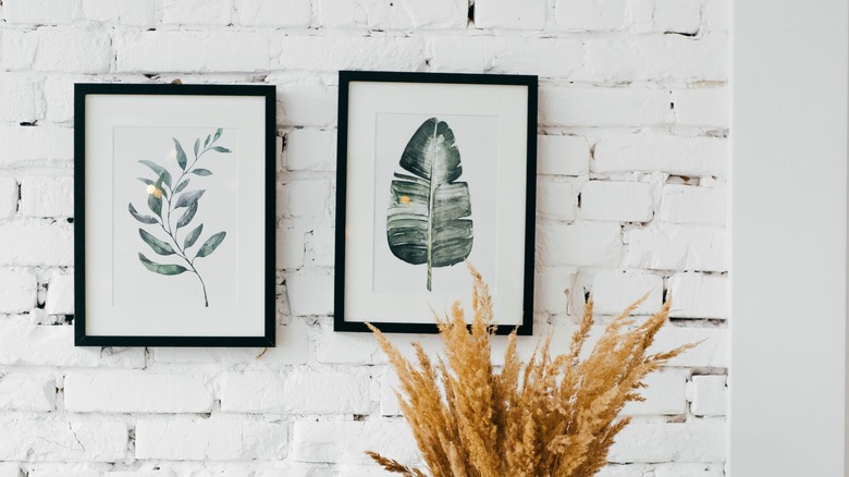 Framed prints white brick wall