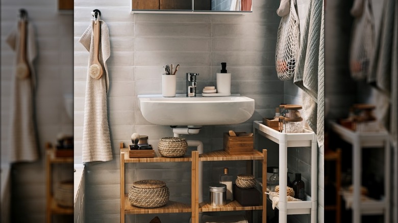 ikea under sink bathroom shelf