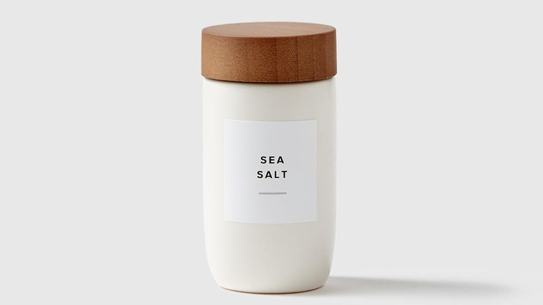 sea salt label on jar