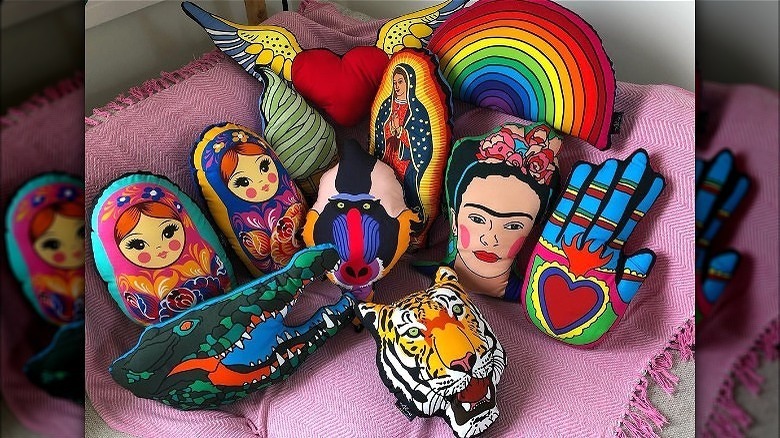 Colorful decorative graphic pillows