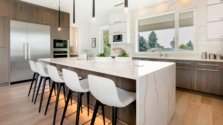 Modern kitchen with island seating