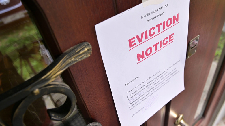 eviction notice on front door