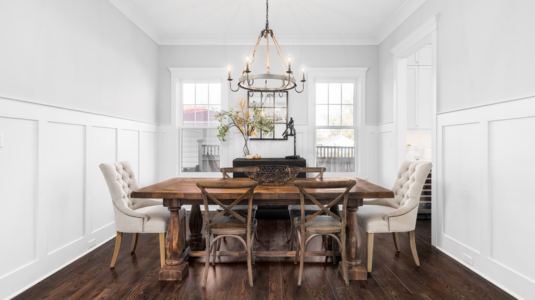 solid wood farmhouse dining table