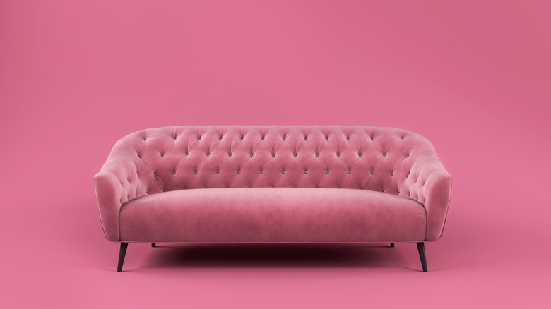 pink couch and background