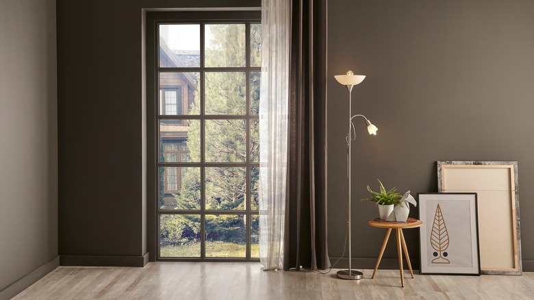 brown-gray wall with window