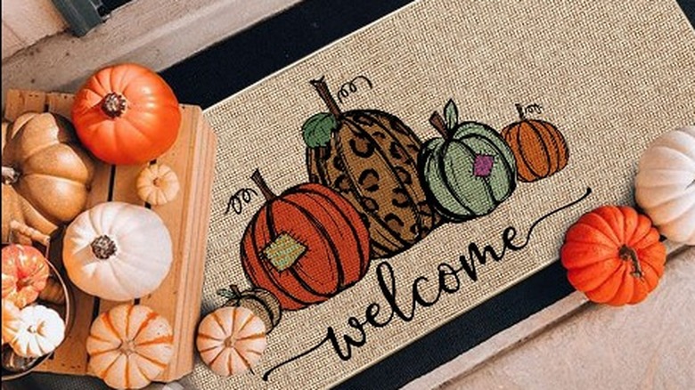 Pumpkin welcome doormat