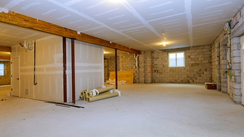 unfinished basement