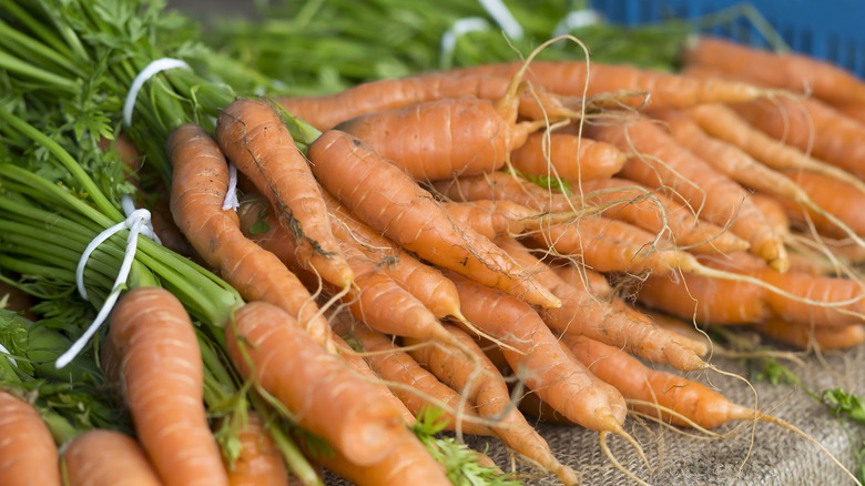 bunch of carrots on table