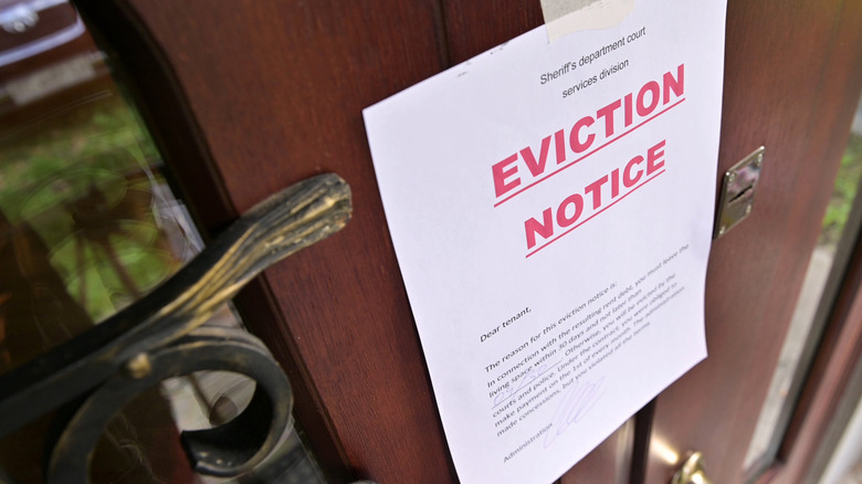 eviction notice on door