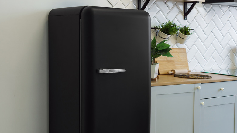 Matte black refrigerator