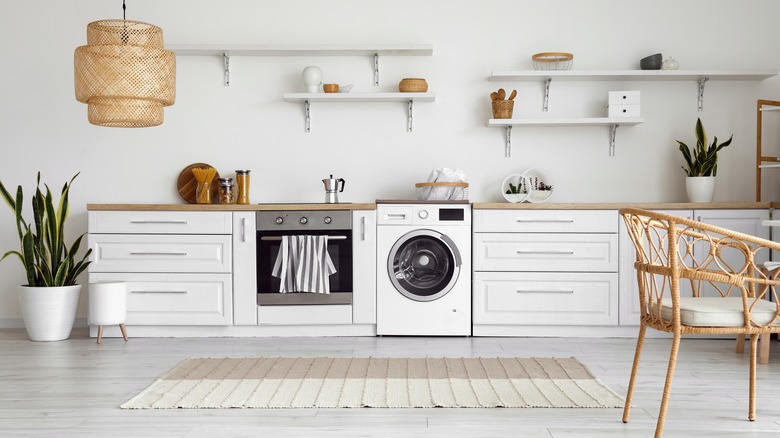 small washing machine in kitchen