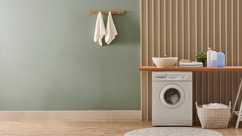 Laundry room with hooks