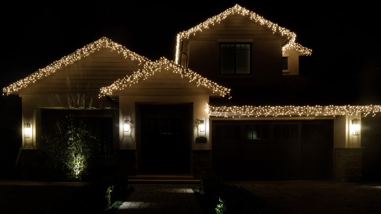 Christmas lights on home