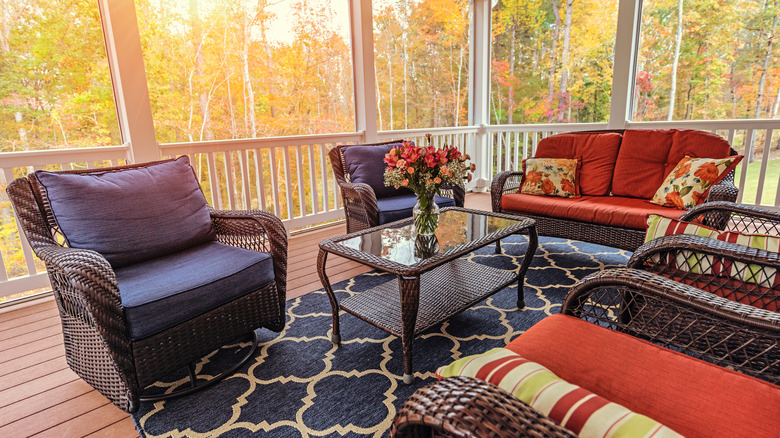 Modern screened-in porch