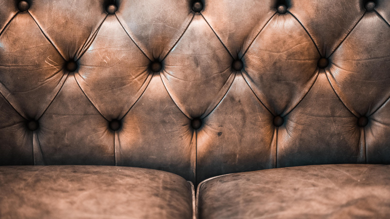 A chesterfield couch's cushions