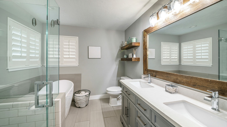 Luxury bathroom with double vanity