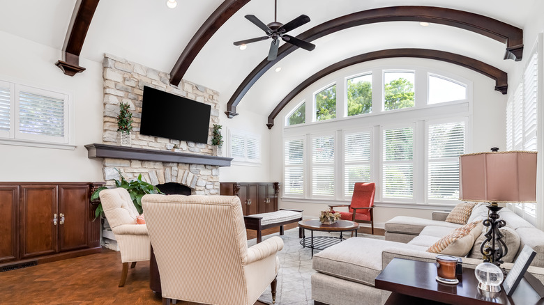 Exposed beams in house