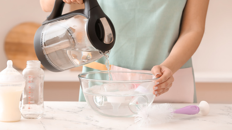 hot water in a bowl