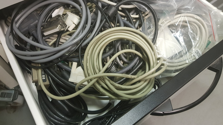 Cables in a drawer