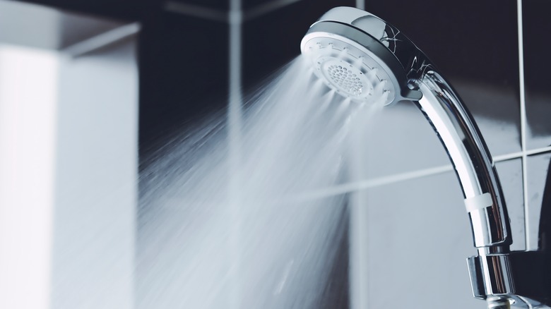 bathroom shower and flowing water