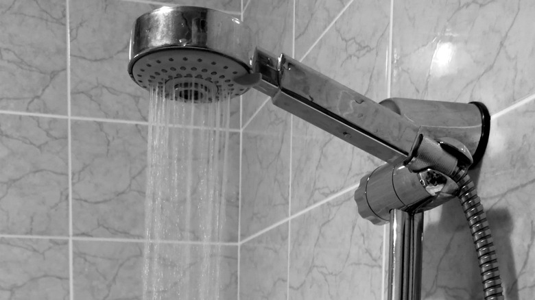 shower head flowing water