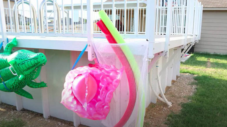 Pool noodles in mesh bag