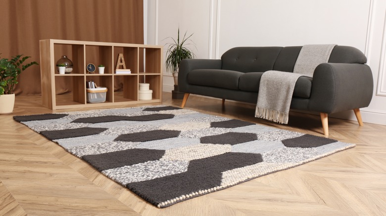 Black and white rug