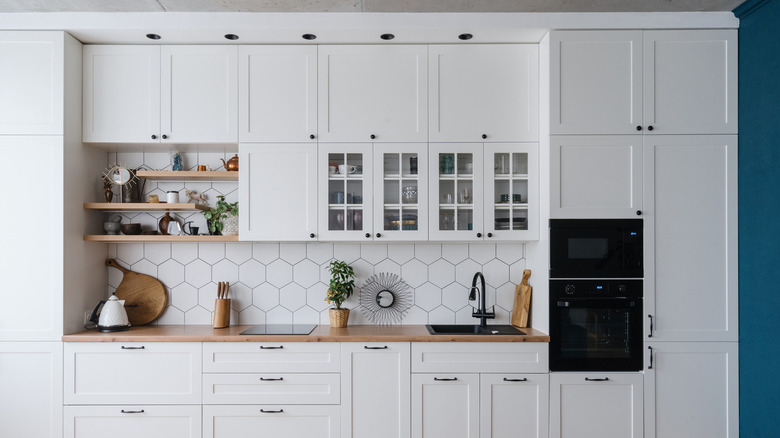 Cabinets in kitchen