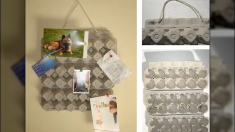 Pin board from egg carton