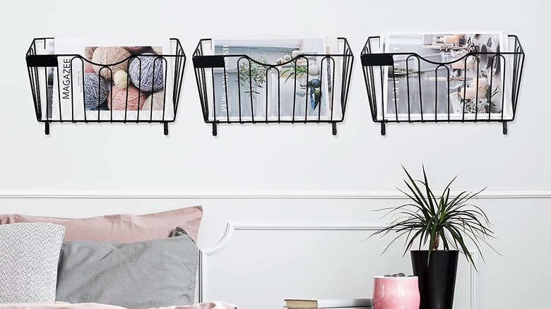 Black wire wall mounted organizers