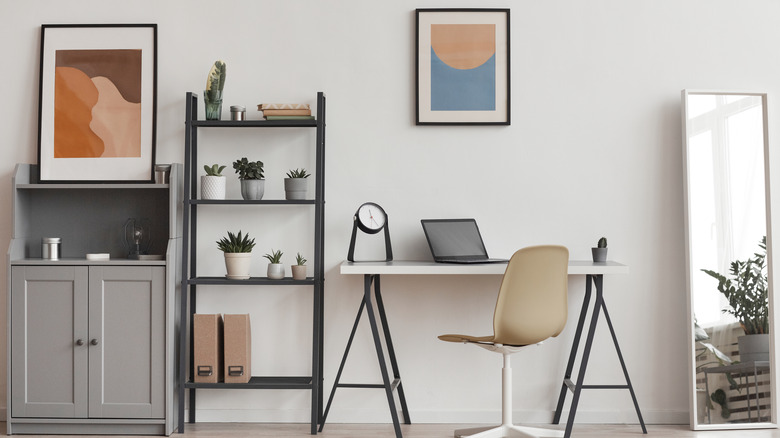 gray cabinet in home office