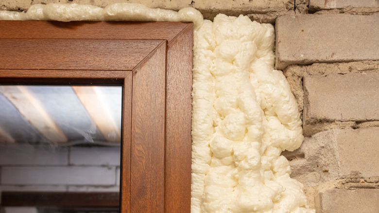Closeup foam insulation