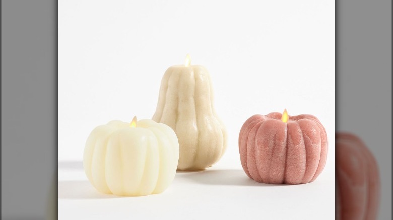 Faux pumpkin candles