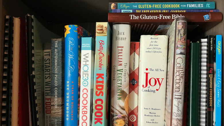 cookbook on shelf