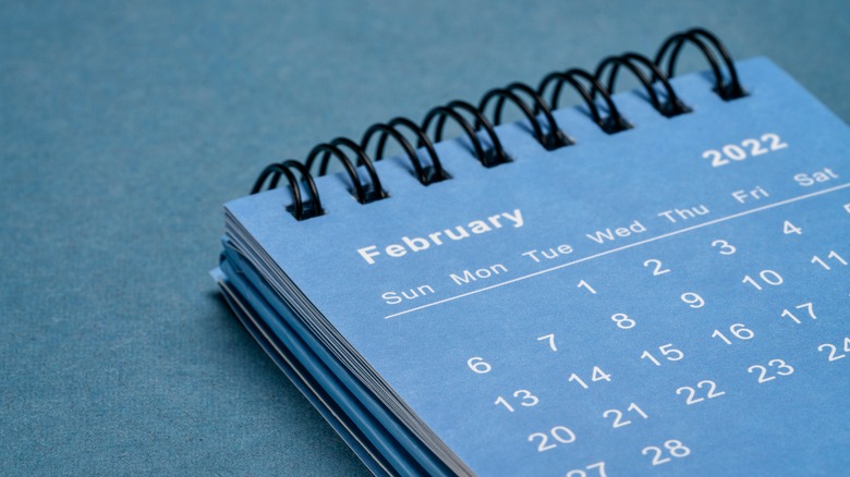 blue calendar on blue background