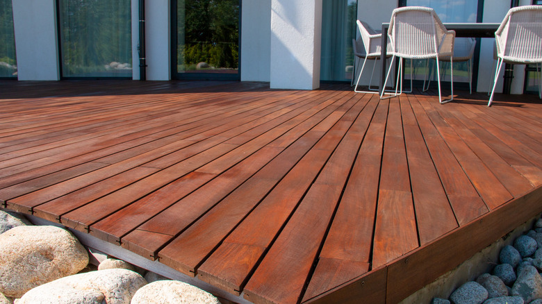 Stained deck