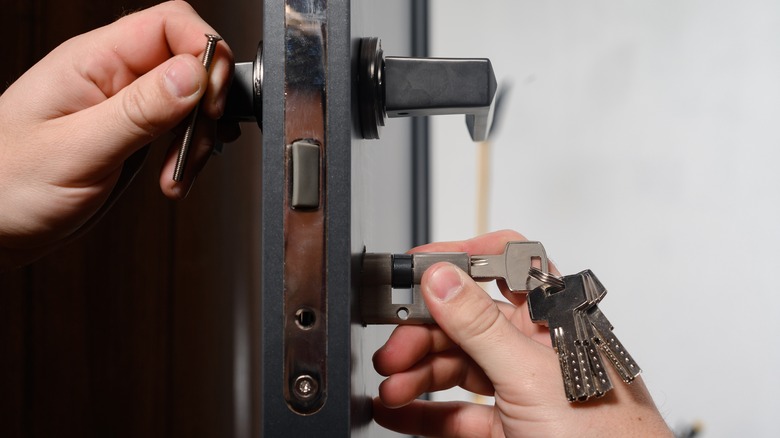 changing door locks with keys