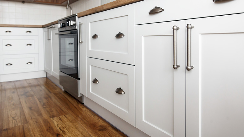 White Shaker cabinetry and drawers
