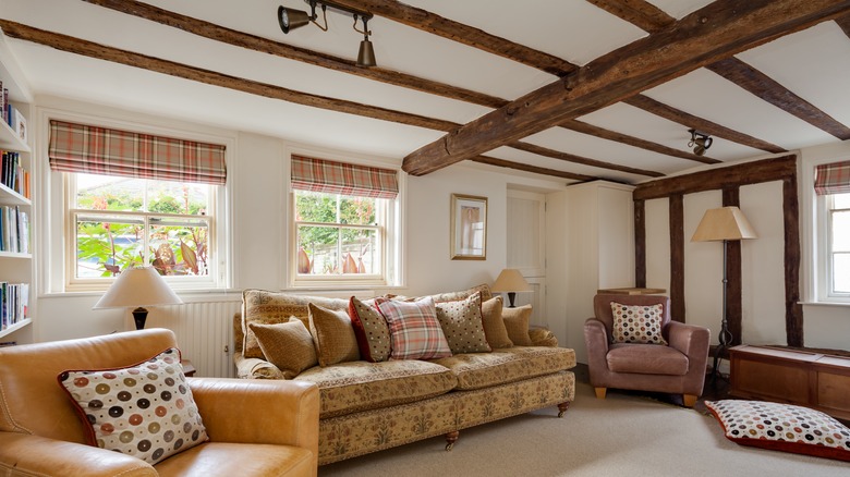 exposed beams living room