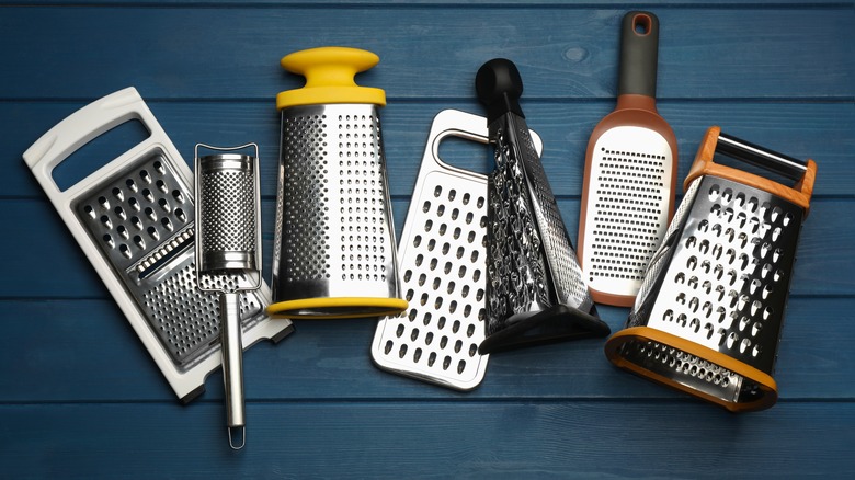 variety of graters on table