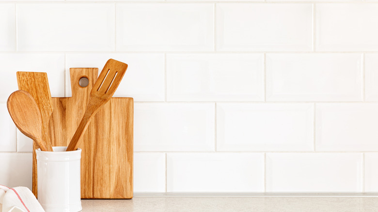 wooden utensils and board